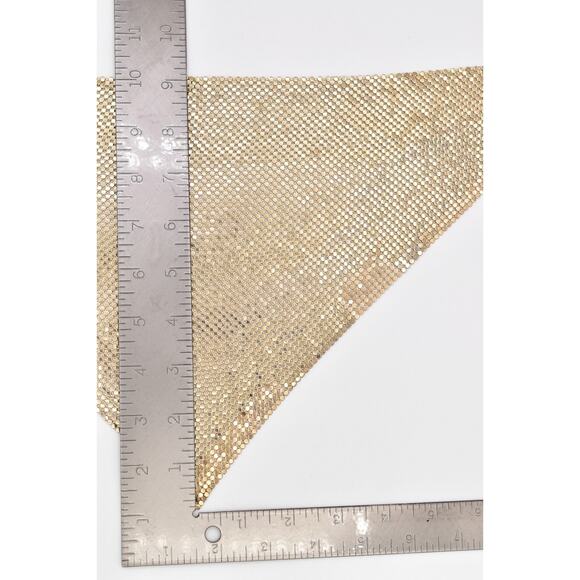 PA Vintage Mesh Chainmail Bib Choker Necklace Gold Chunky Signed 1990s BinBD - Picture 12 of 12